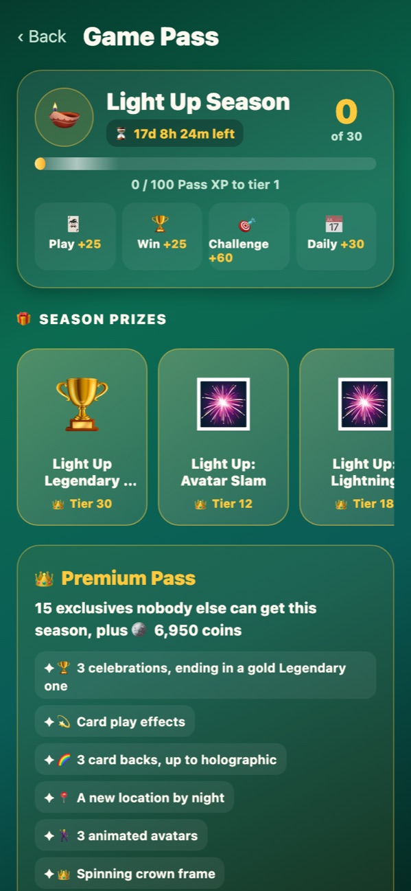 The season pass reward road